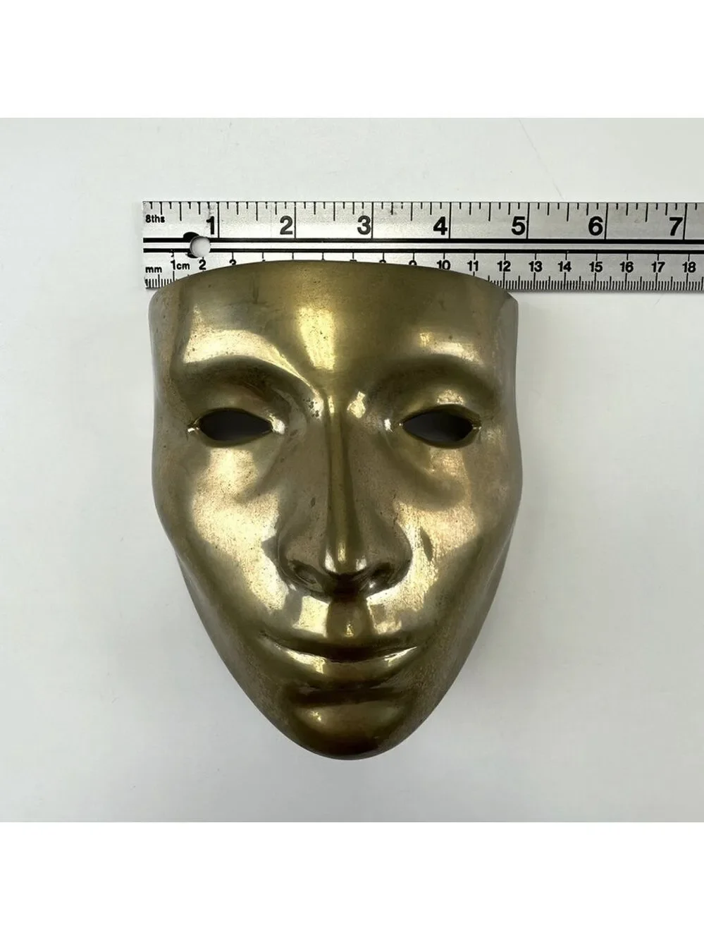 Mardi Gras Carnivale Decorative Collectors Solid Brass Mask Mid-Century